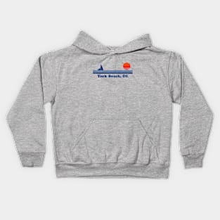 York Beach, DE - Sailboat Sunrise Kids Hoodie